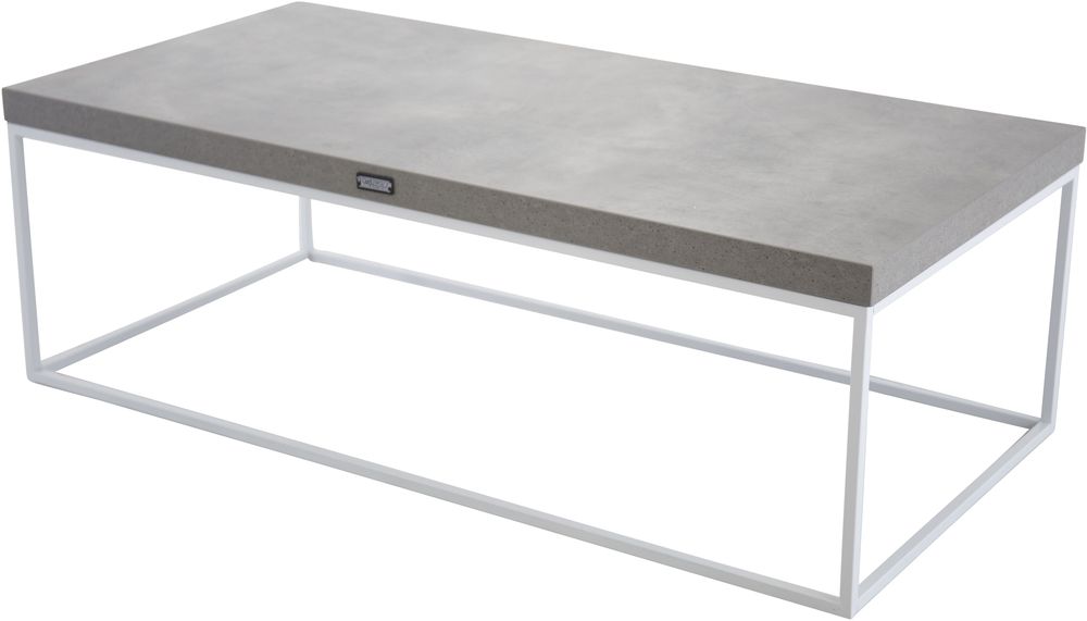 Salongbord Trinidad - Hvit Metall / Betongimitasjon