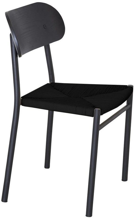 Spisestol Lara - Svart / Svart Naturfber