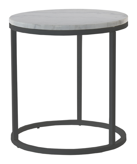 Accent sofabord rund 50 - Hvit marmor / svart underdel Accent sofabord rund 50 - Hvit marmor / svart underdel