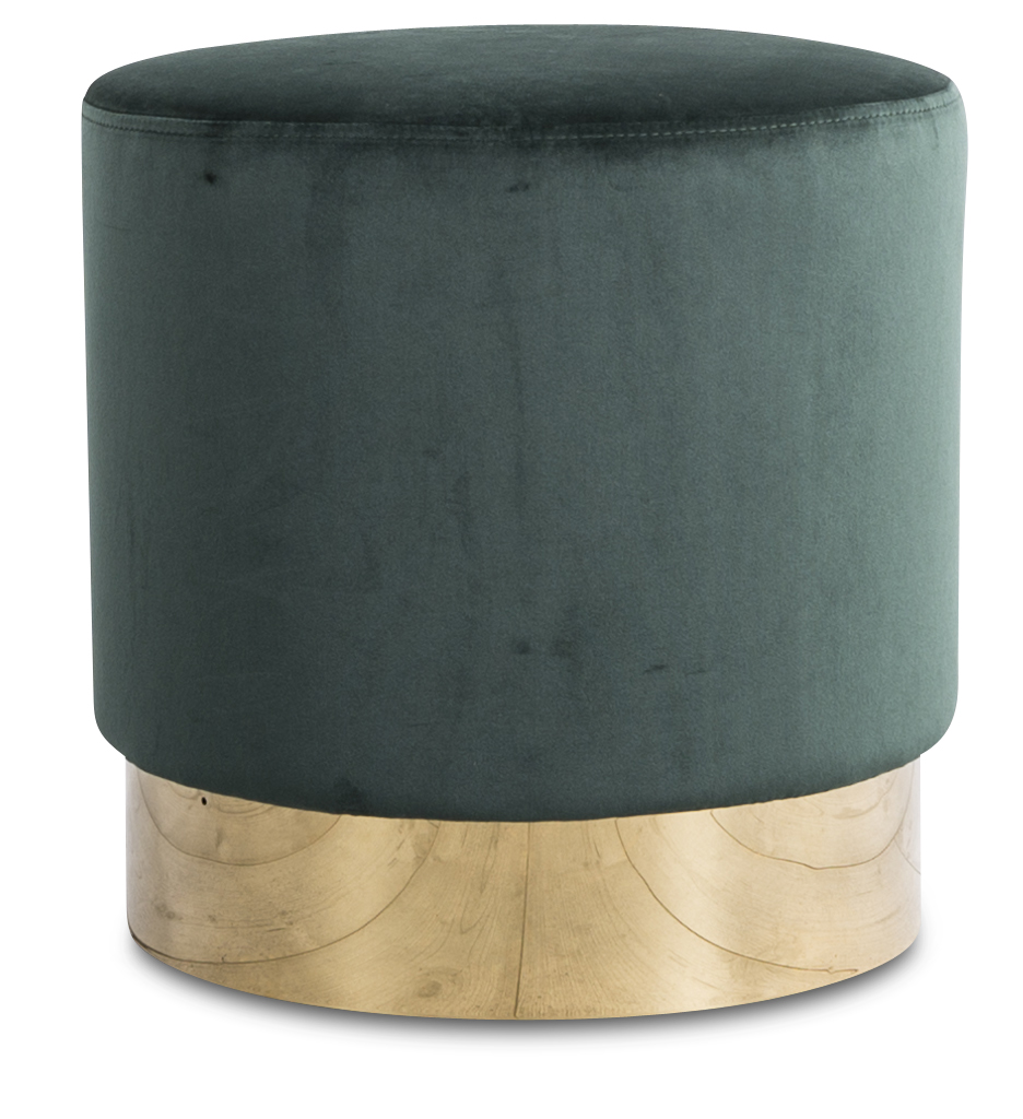 Sittepuff Isabelle 42� cm - Gr�nn/Messing