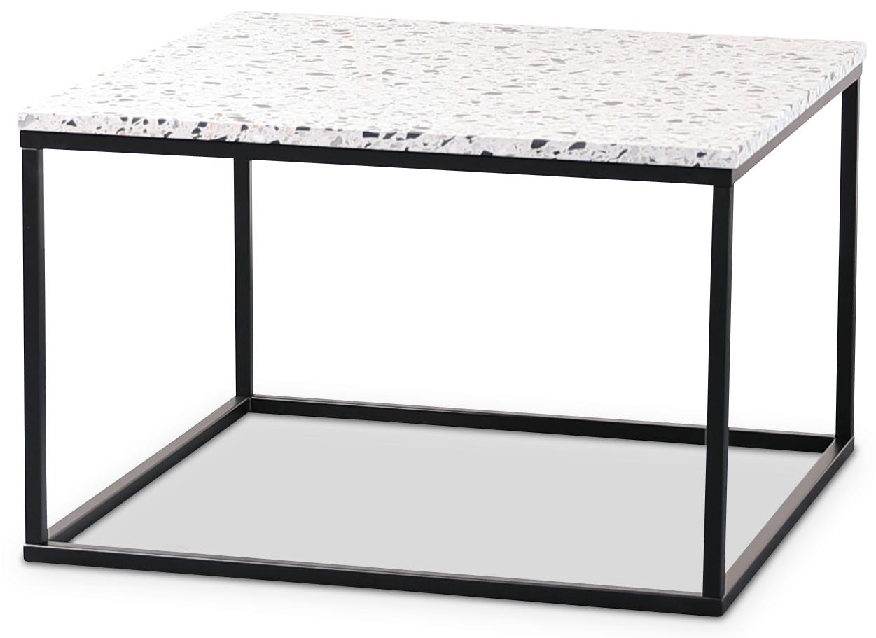 Terrazzo sofabord 75x75cm - Cosmos Terrazzo & underdel svart
