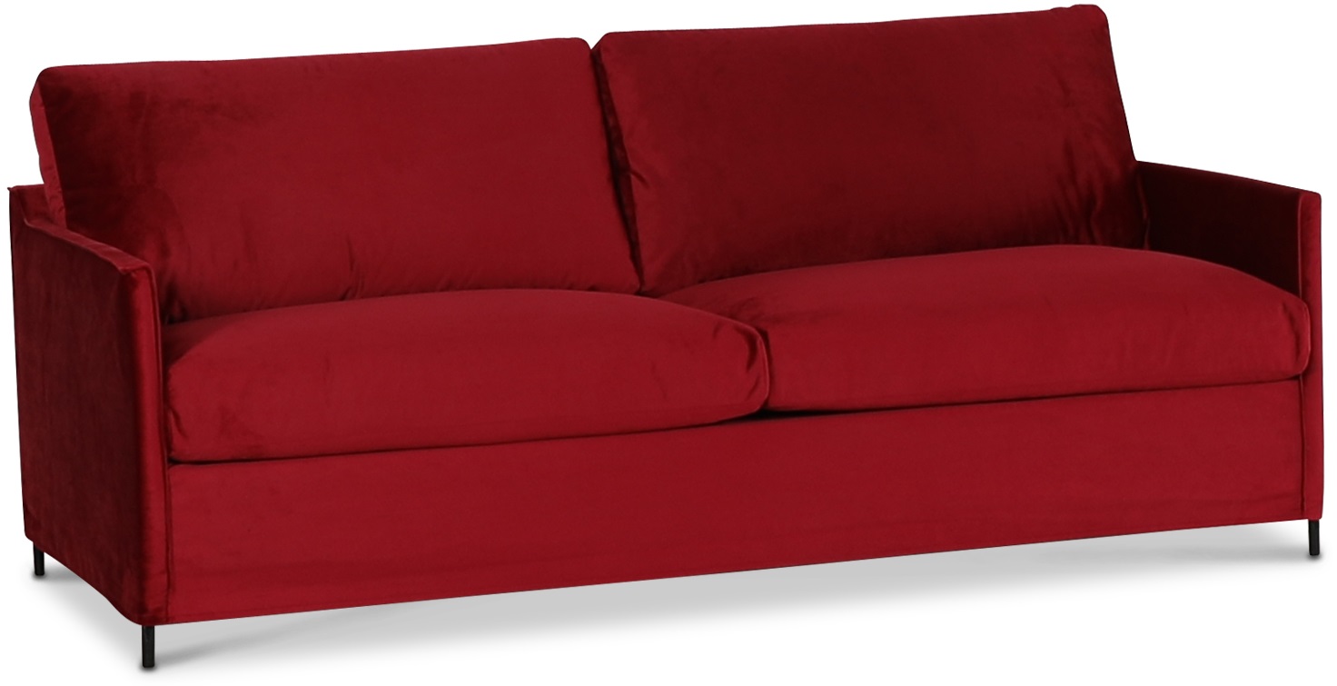 Petit 3-seter sofa løst trekk - Rød (fløyel) Petit 3-seter sofa løst trekk - Rød (fløyel)