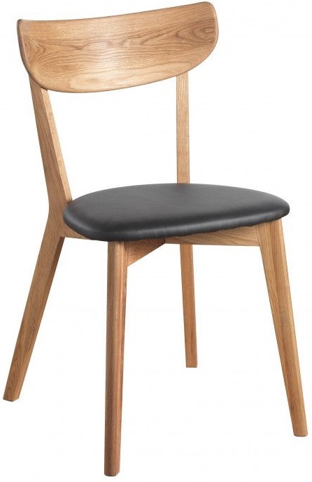 Hannah stol - Eik/svart kunstskinn