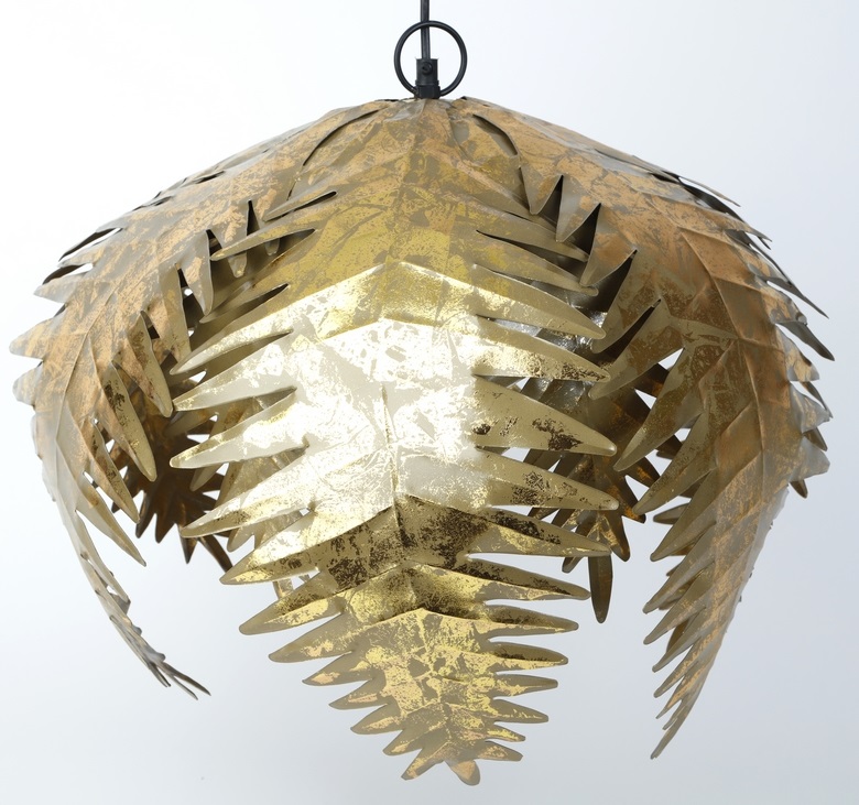 Palmeblad Taklampe - Gull