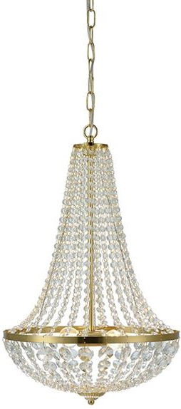 Gr�ns� Krystallkrone 2 - B�rstet Messing/Krystall