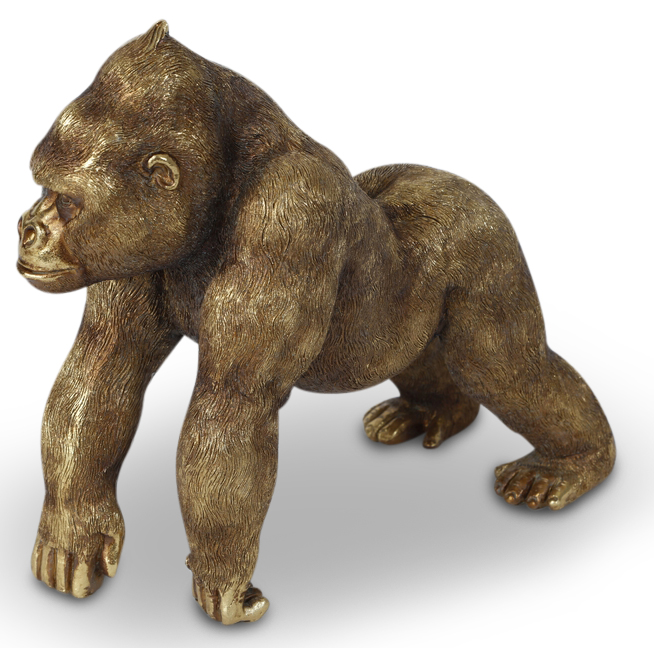 Gorilla figur - Gull
