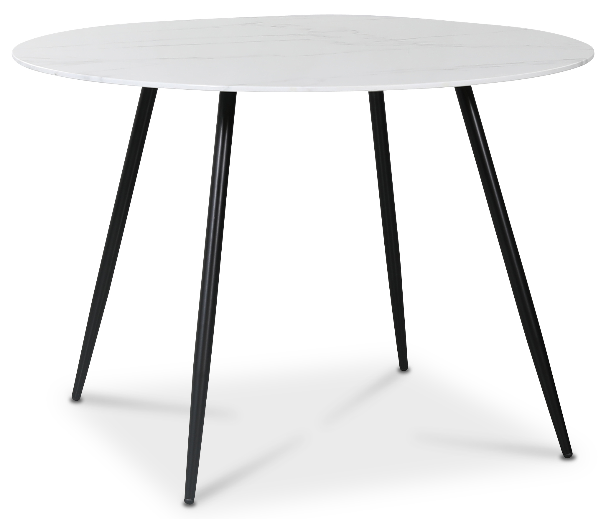 Art rundt spisebord 110 cm - Marmorert glass / Svart