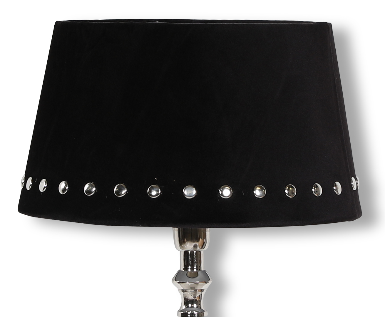 Velvet lampeskjerm med nagler 33 cm - Sort / Krom Velvet lampeskjerm med nagler 33 cm - Sort / Krom