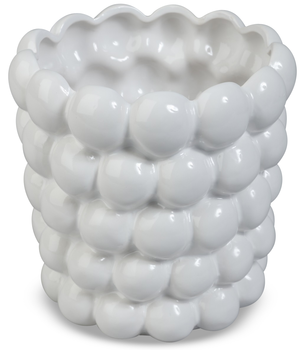 Krukke Big Bouble H23 cm - Hvit