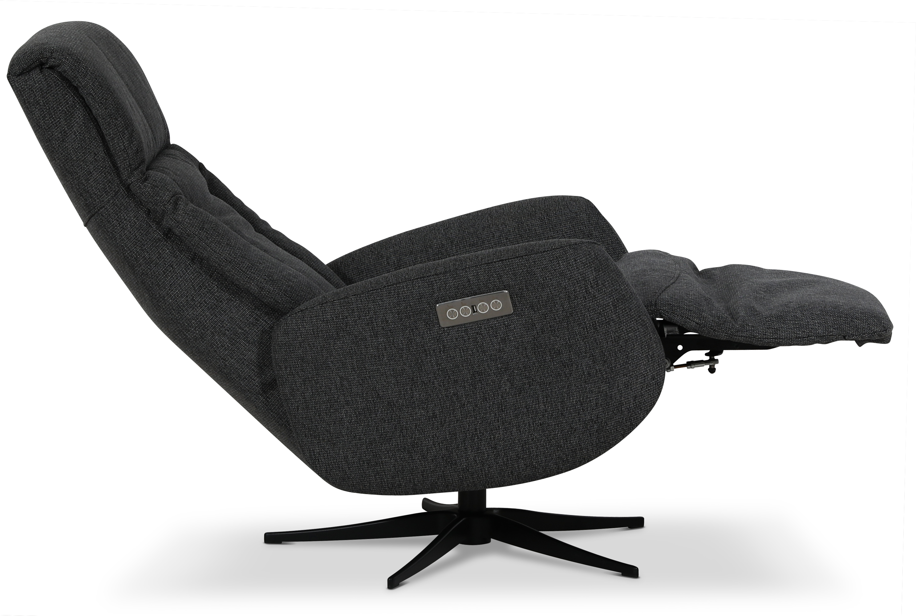 Marbck lyx recliner- lenestol (2 el-motorer) innebygget fotskammel - Mrkegrtt tystoff