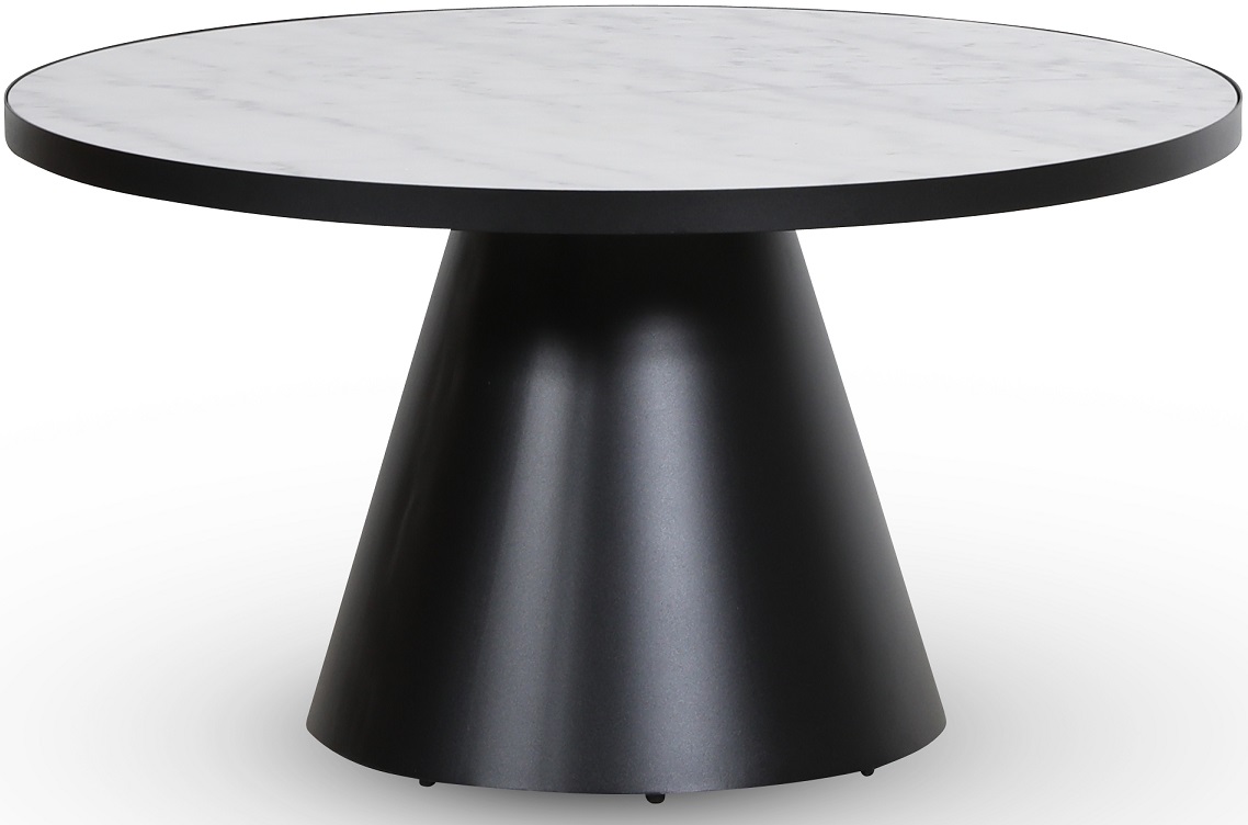 Zero salongbord rundt Ø85 cm - Svart / Hvit marmor Zero salongbord rundt Ø85 cm - Svart / Hvit marmor