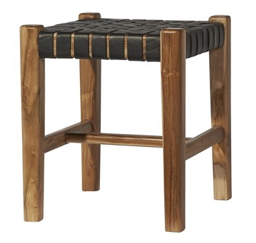 Fotskammel Porto - Svart / Teak