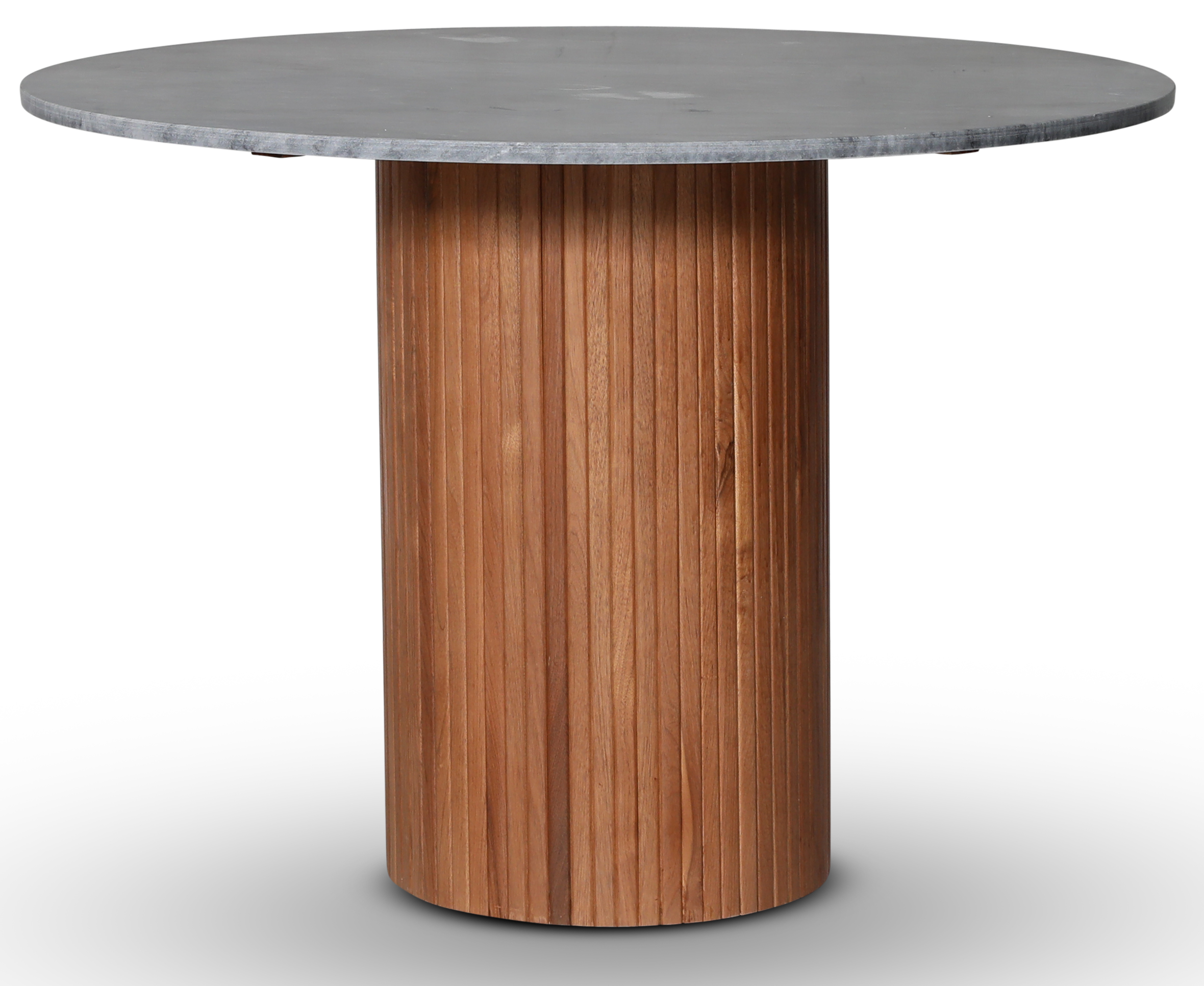 Decibel spisegruppe; rundt spisebord inkl 4 Zeus stoler gr flyel