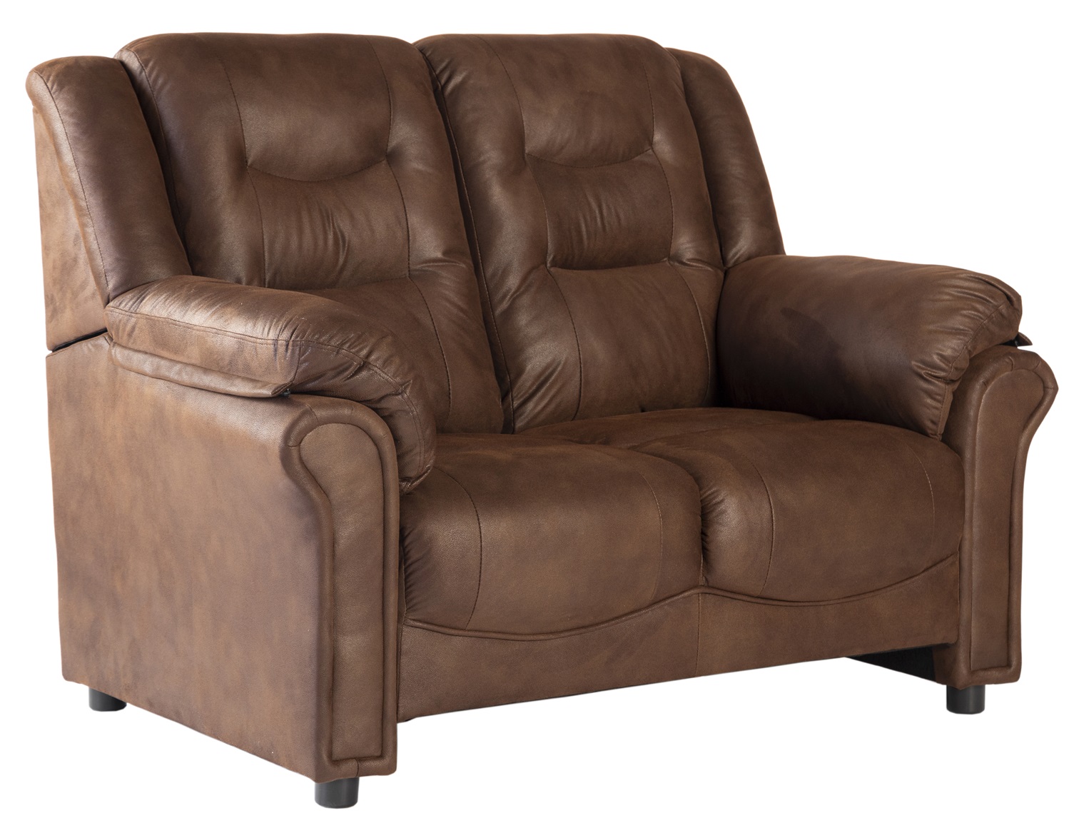 Vera 2-seters sofa i brunt mikrofiber + Tekstilpleie for m?bler