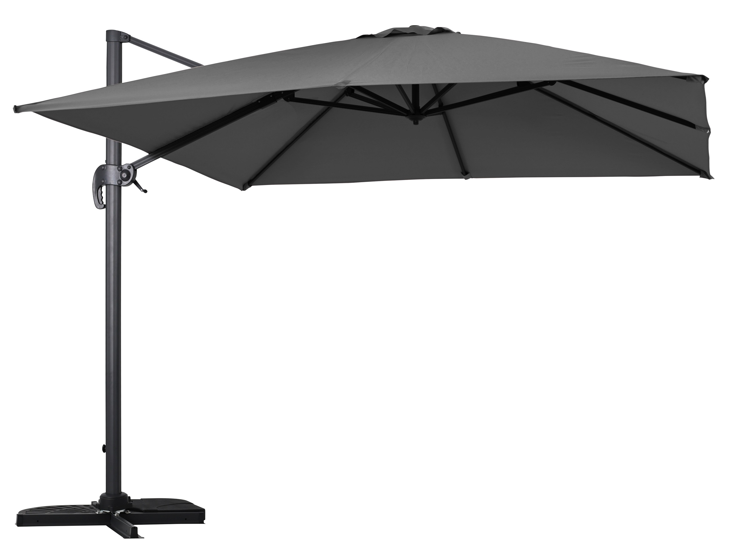 Corsica hengeparasoll i mørkegrå - 300x300 cm Corsica hengeparasoll i mørkegrå - 300x300 cm