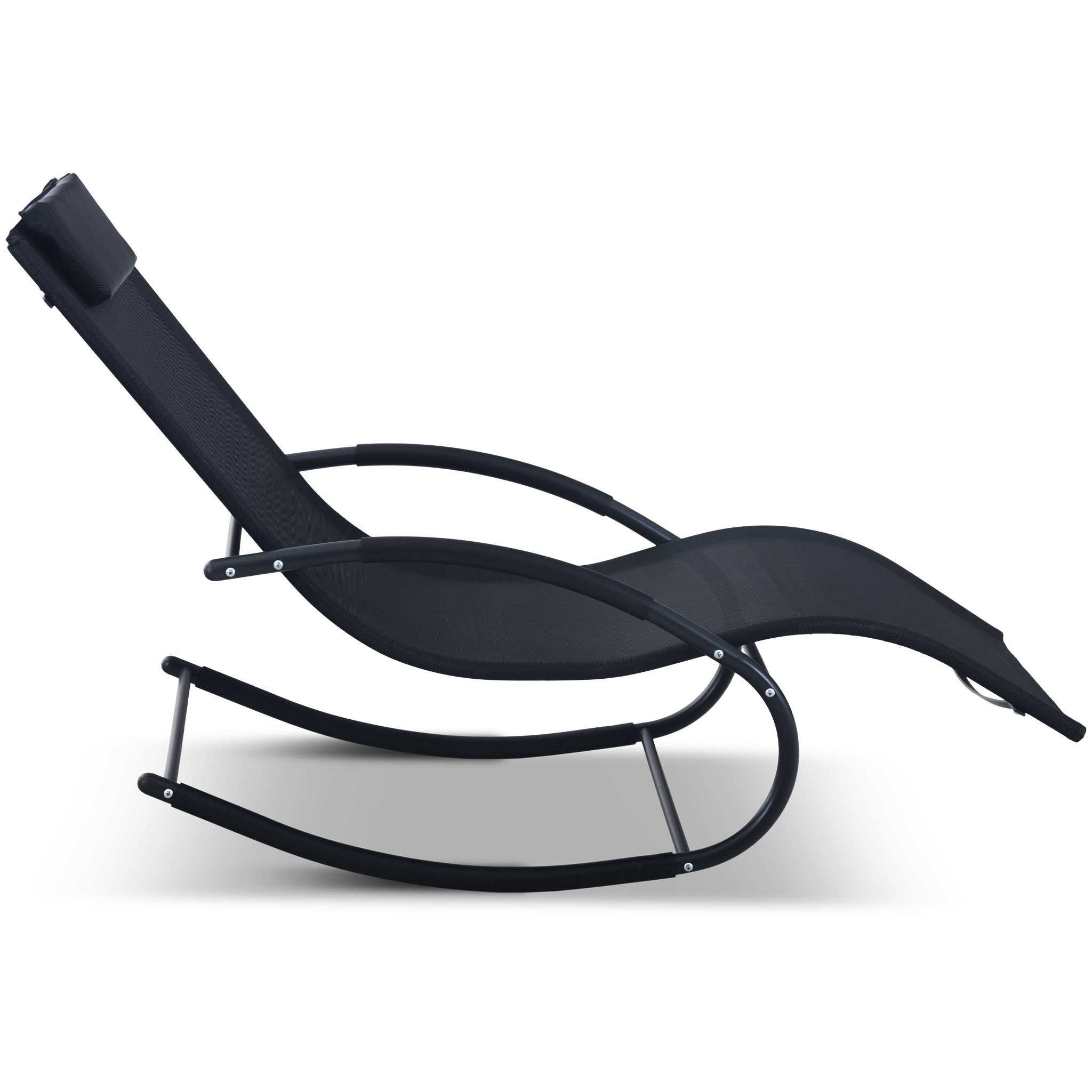 Solseng med gyngefunksjon - Svart Solseng med gyngefunksjon - Svart