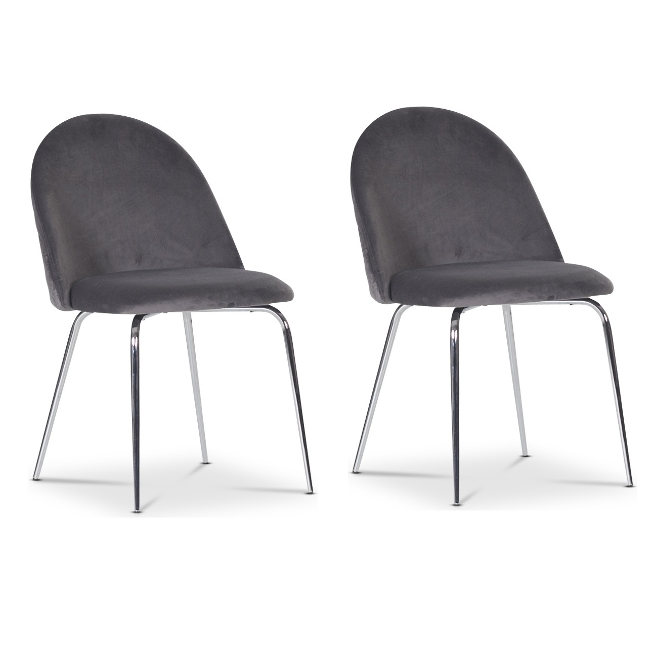 Plaza velvet stol - Gr� / Krom + Tekstilpleie for m�bler