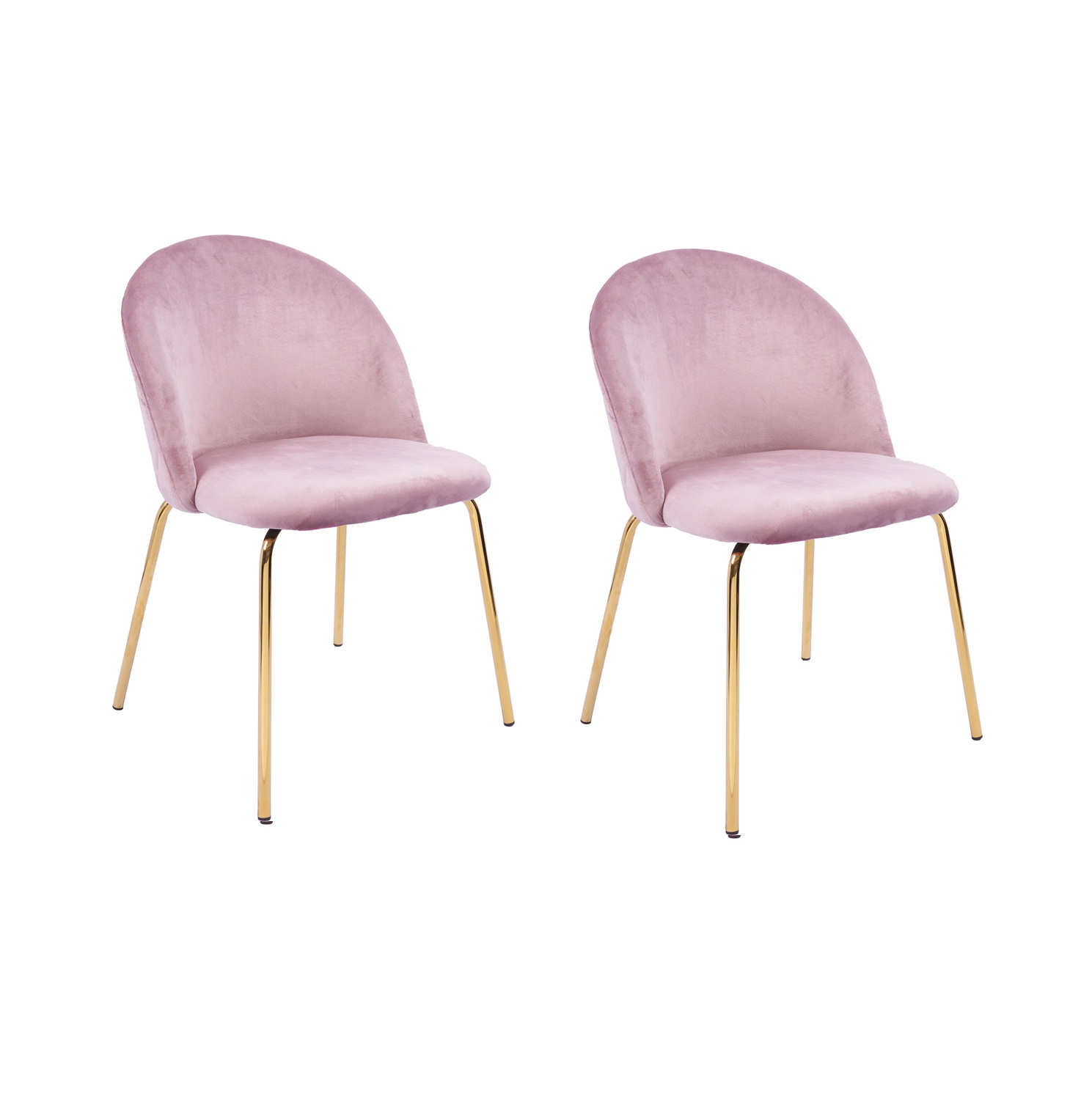 Plaza velvet stol - Lys rosa / messing + Tekstilpleie for m�bler