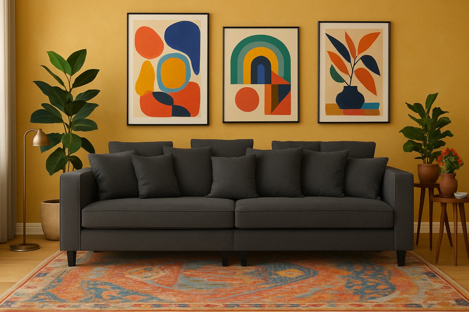 Brandy Lounge - 4-seters sofa XL (m�rkegr�)