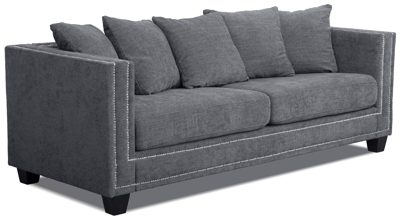 Temple Double Deco 3-seters sofa - Gr� / s�lv nagler
