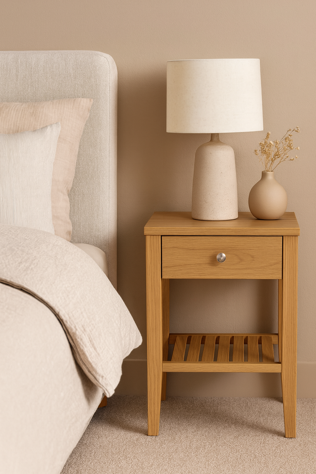 Halifax nattbord - Oljet eik + M?belben
