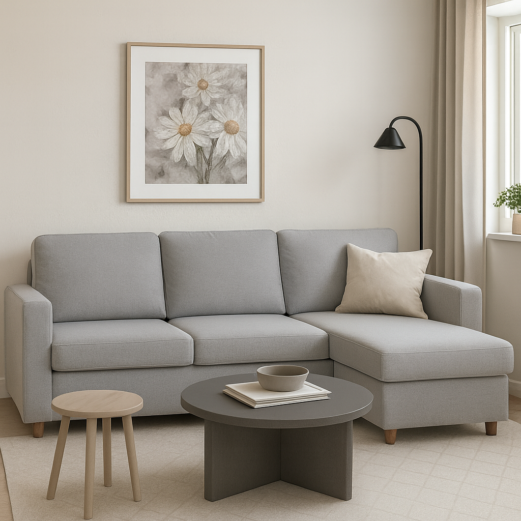 Sovesofa med oppbevaring gr� - Cleo + M?belrengj?ring