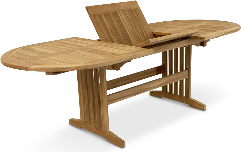 Grunnebo ovalt spisebord 180-240 cm butterfly - Teak + Tekstilpleie for m?bler