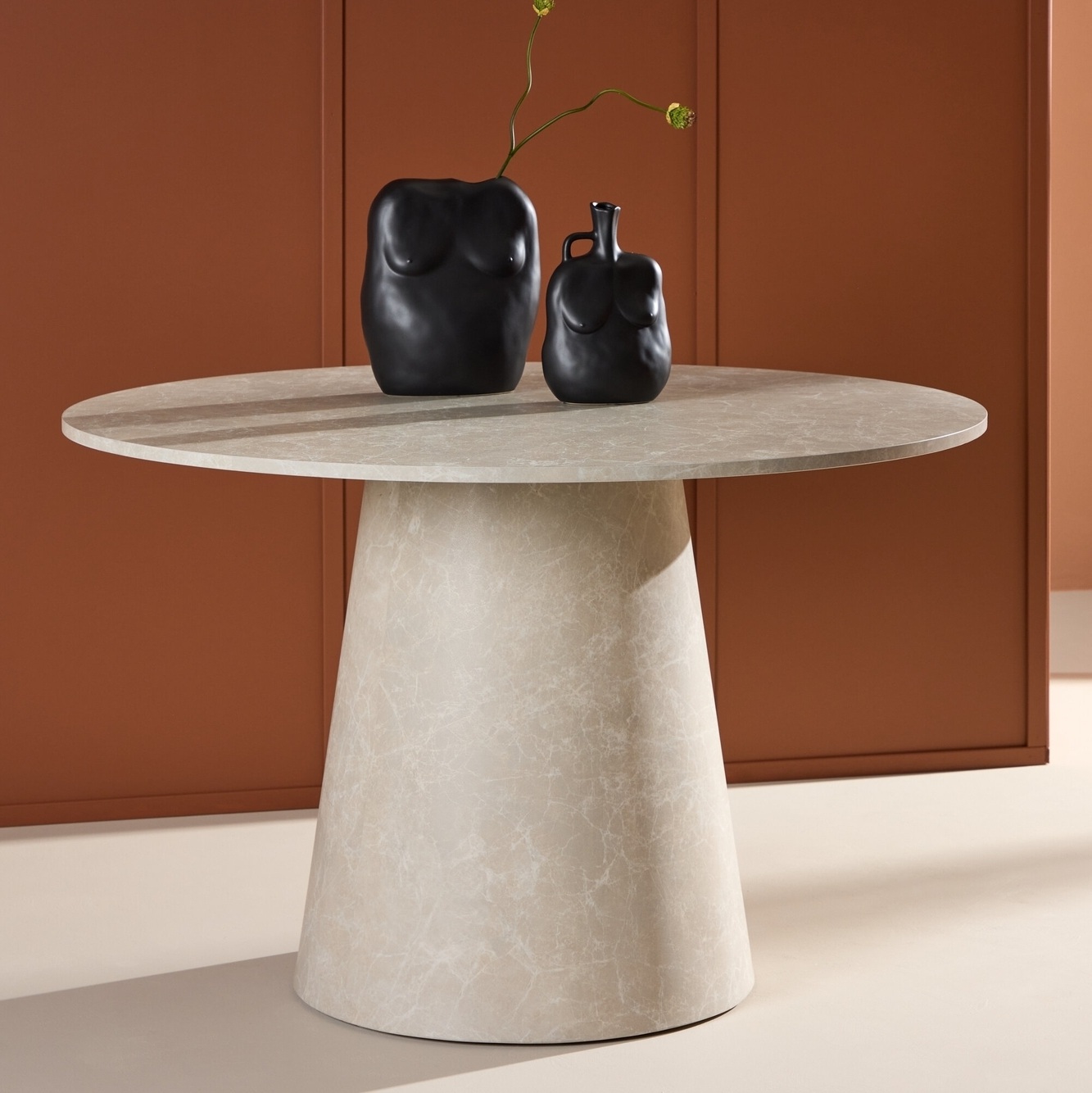 Spisebord Ø120 cm - Beige marmor - Lanzo Spisebord Ø120 cm - Beige marmor - Lanzo