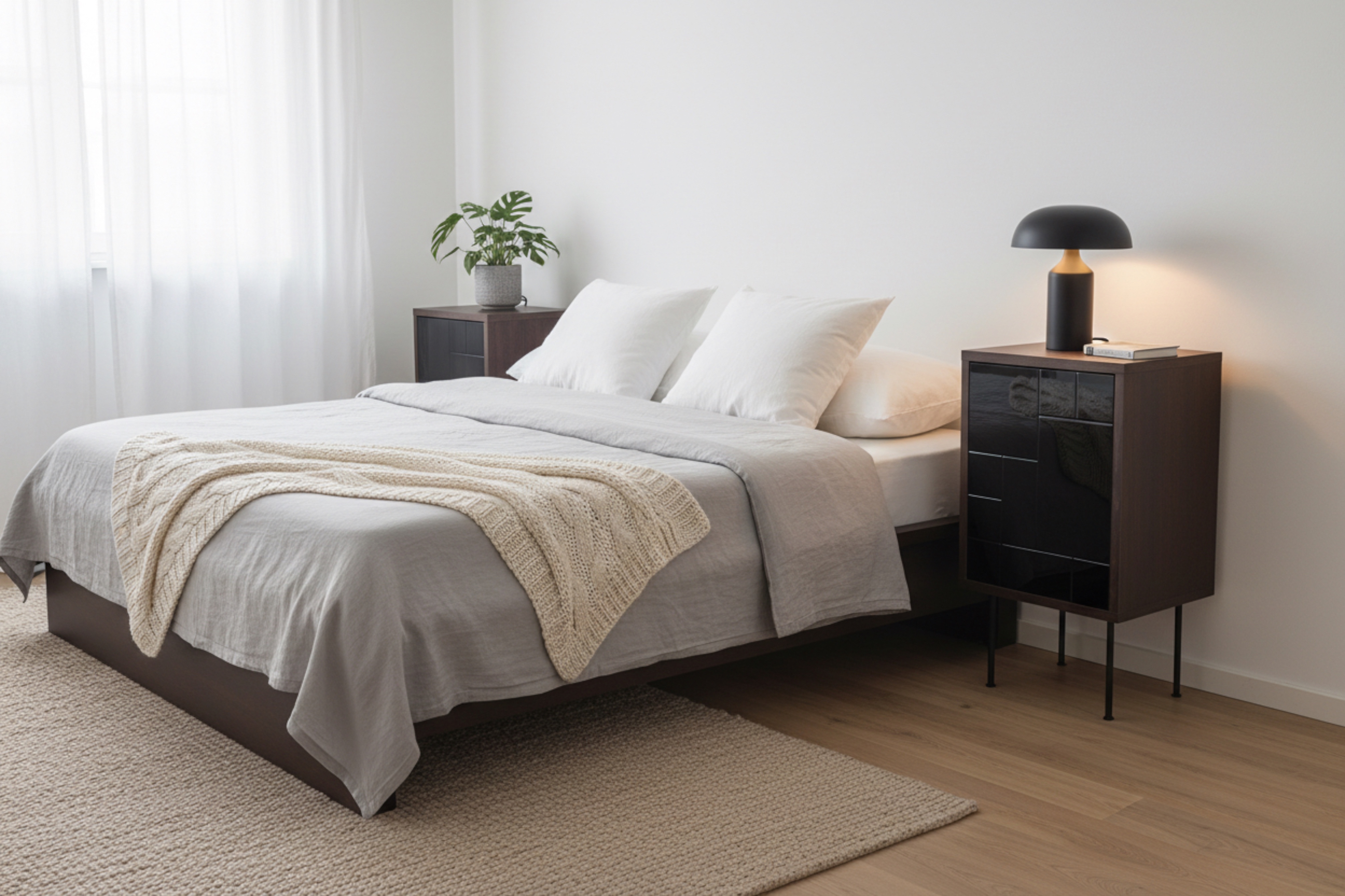 Nattbord Rett - Mokka/Svart Nattbord Rett - Mokka/Svart