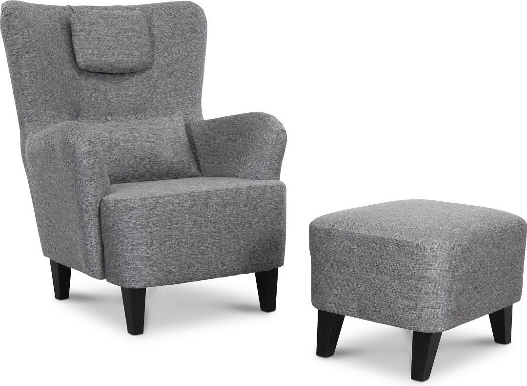 Harmoni lenestol med fotskammel - Gr�
