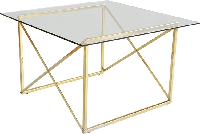 Cross sofabord 75 x 75 cm - Messing