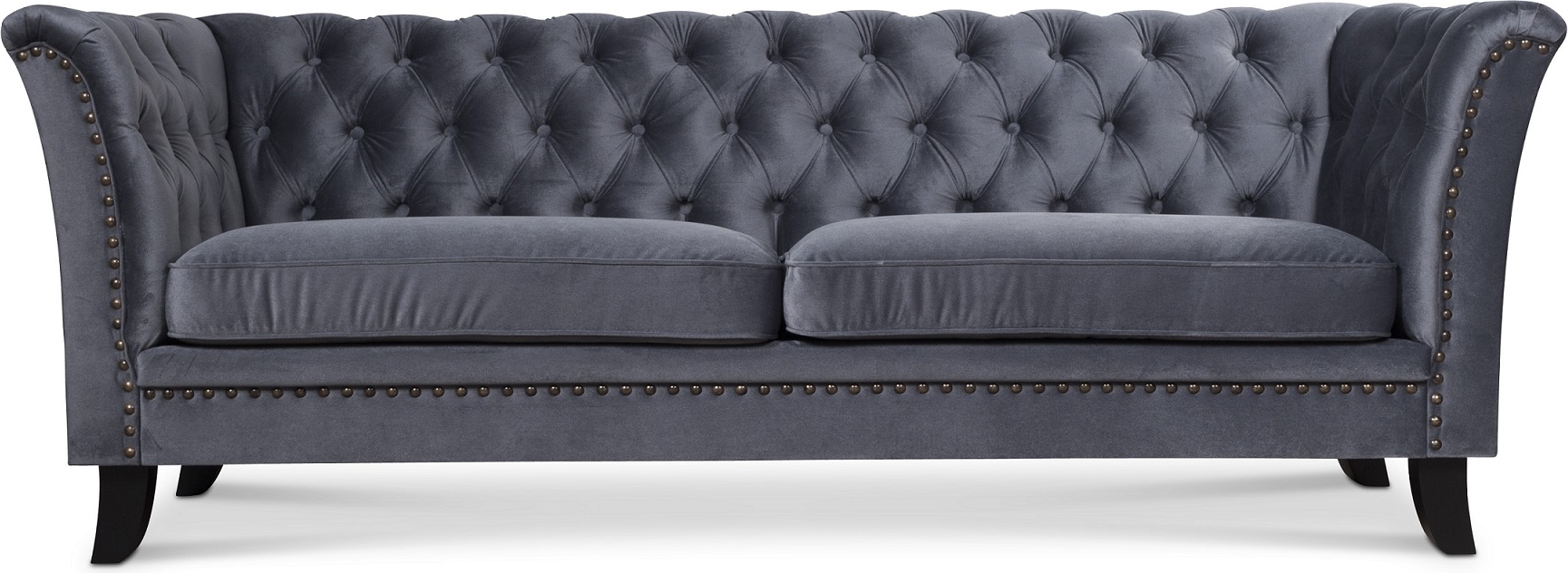 Milton Chesterfield 3-seter sofa - Gr� fl�yel