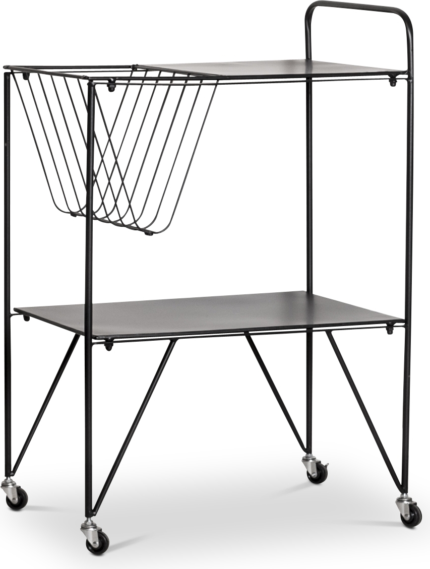 Lissabon - Serveringsvogn med avisstativ - Sort + Møbelrengjøring Lissabon - Serveringsvogn med avisstativ - Sort + Møbelrengjøring