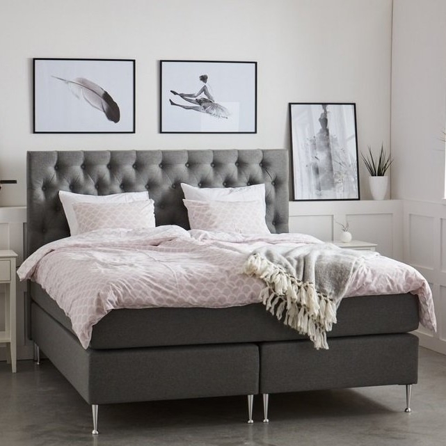 Dream komplett sengepakke med gavl 7-soners kontinentalseng - Gr�