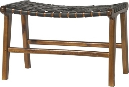 Fotskammel Porto Large - Svart/teak + M�belrengj�ring