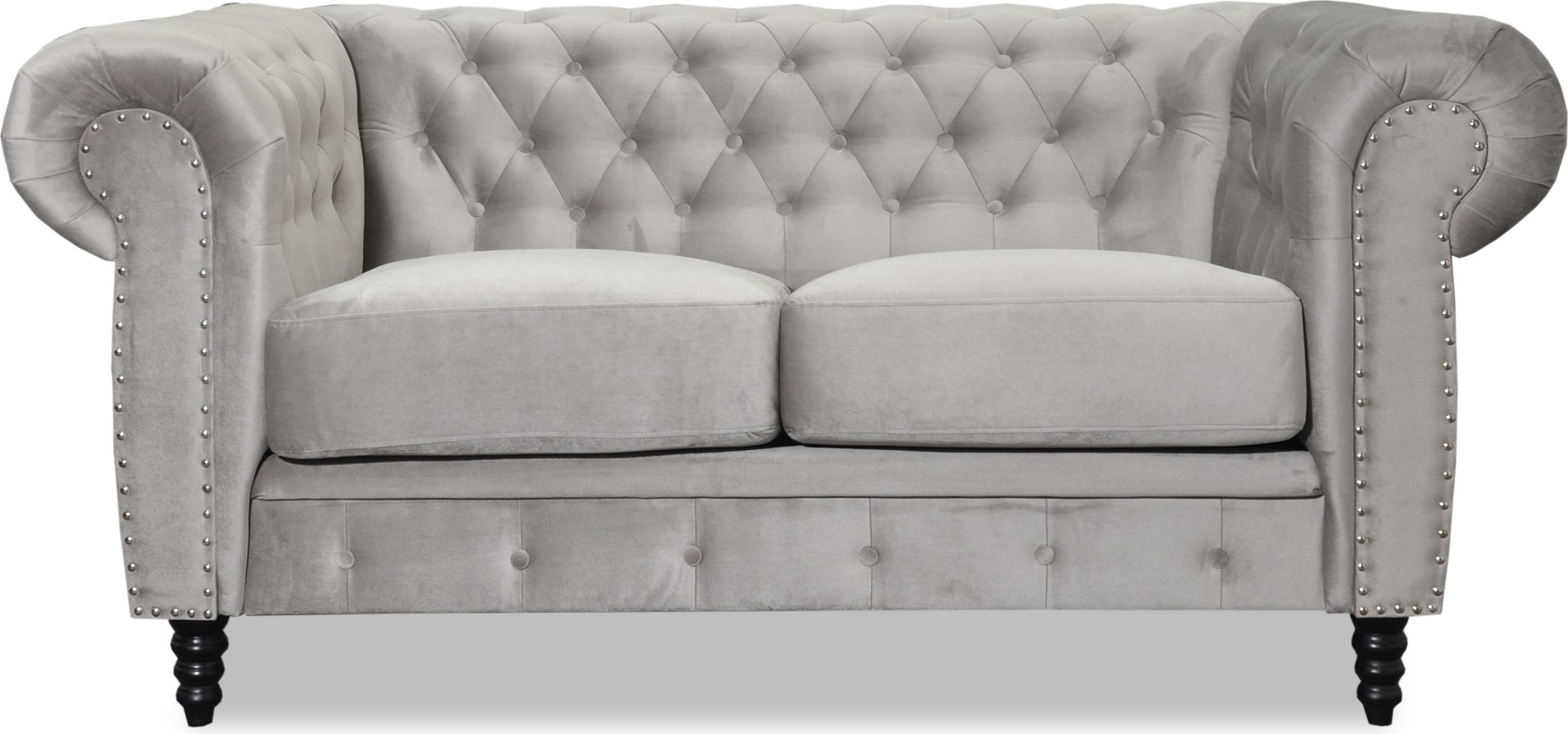 Ashford 2-seter chesterfield - Gr�beige fl�yel