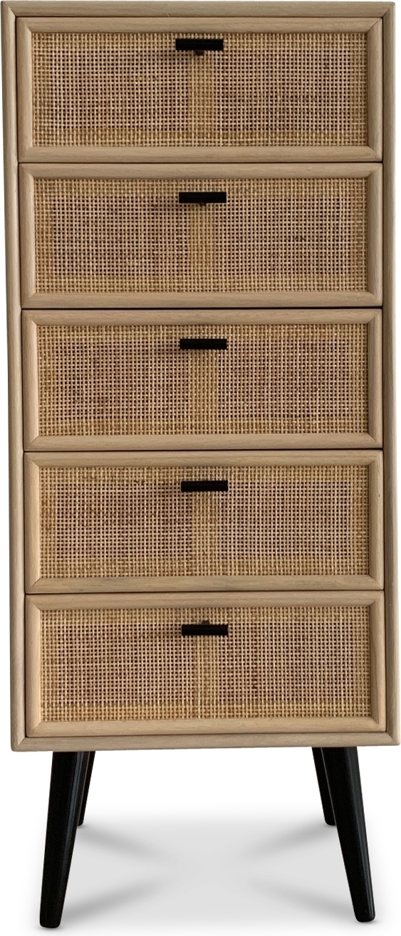 React kommode med 5 skuffer - Rotting / Svart + M�belrengj�ring