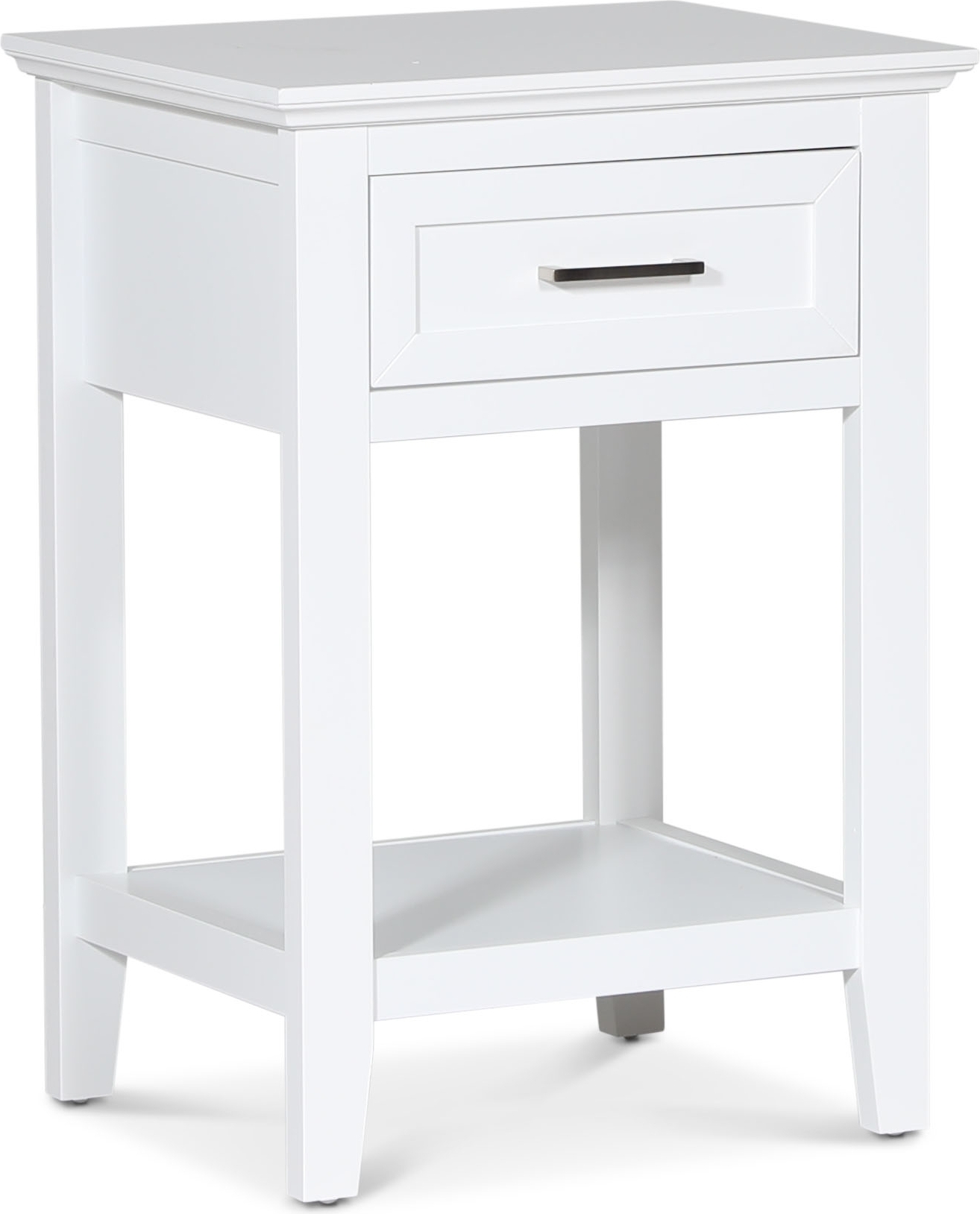 Troms� nattbord med skuff - Hvit