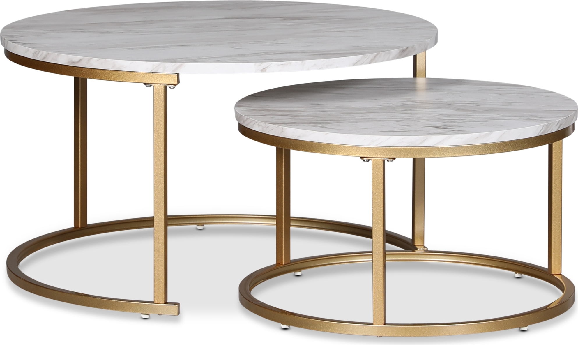 Solano settbord - Hvit marmorimitasjon / Messing