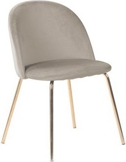 Giovani velvet stol - Gr�beige/Messing + Tekstilpleie for m?bler