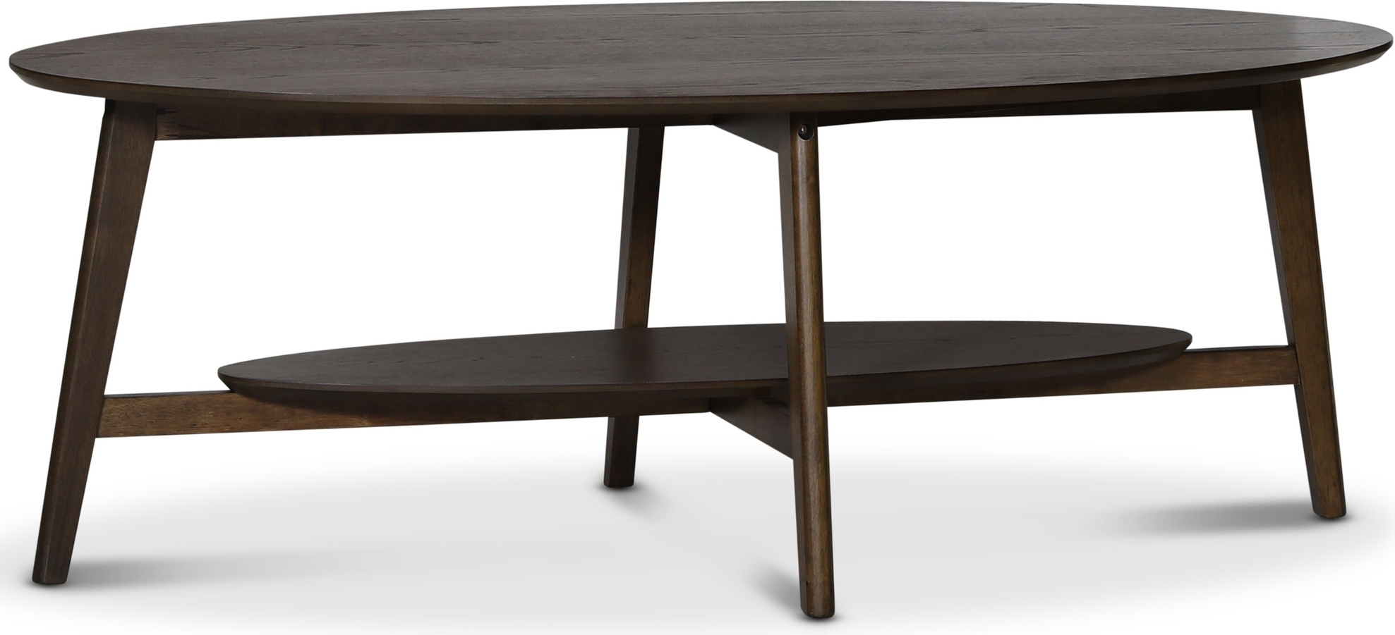 Bridge ovalt salongbord med hylle 140 cm - Valn�tt imitasjon