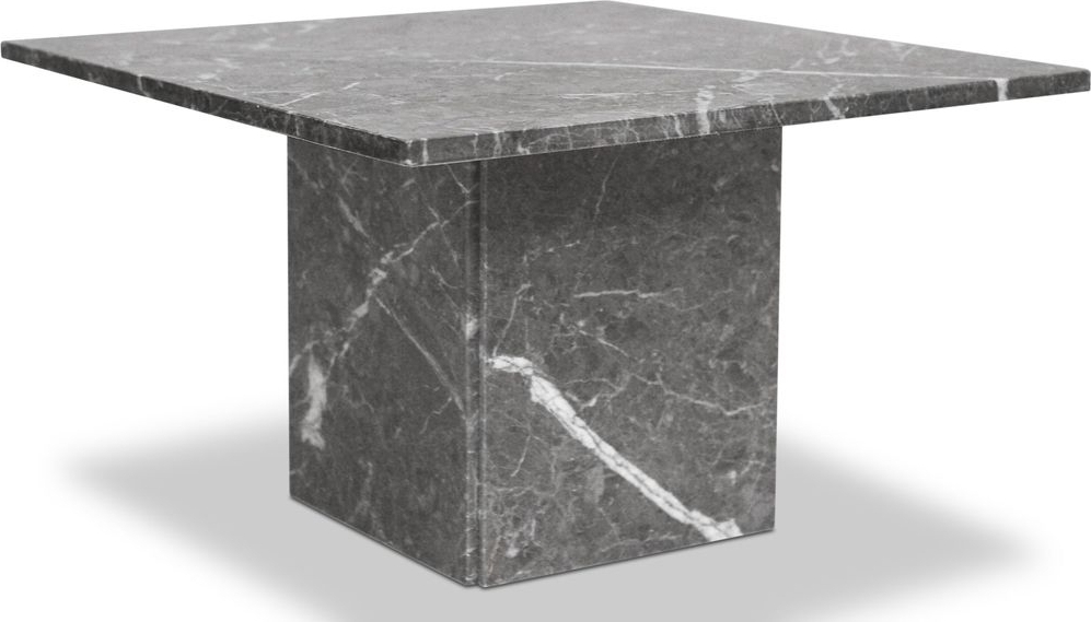 Niv� salongbord 75x75 cm - Gr� marmor + M?belben
