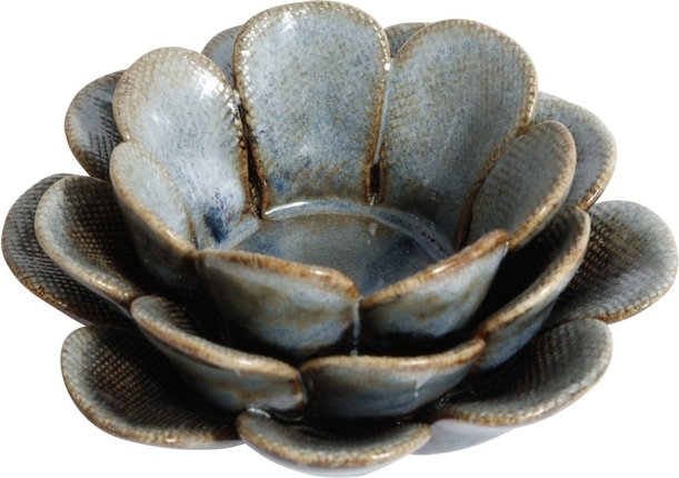 Ljush�llare Blomster - Keramik (Bl�)