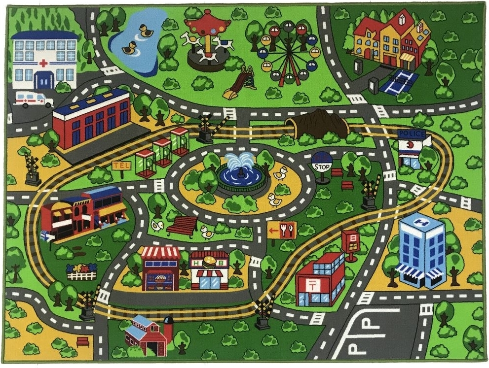 Barneteppe Trafikkteppe 3 Tuftet - 133 x 175 cm