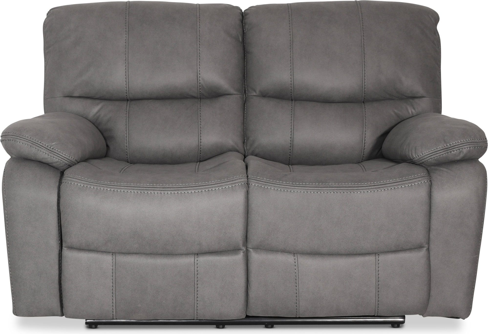 Manhattan recliner-sofa, 2-seter - Gr� PU + Tekstilpleie for m�bler