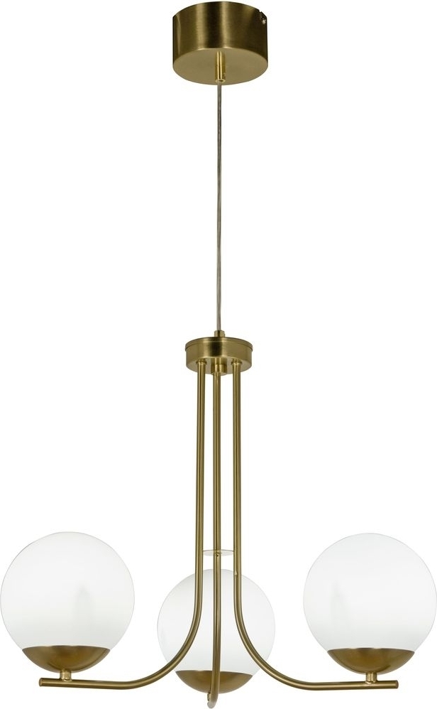 Taklampe Orfeus - Matt messing / opalhvit