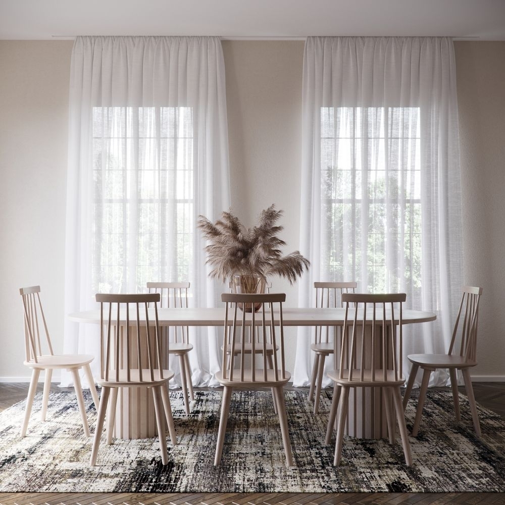 Spisegruppe PiPi ovalt spisebord 240 cm inkl 8 Dalsland pinnestol - whitewash