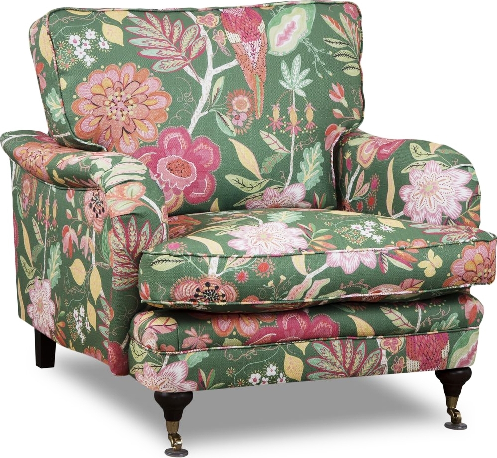 Howard Spirit lenestol i blomsterstoff - Eden Parrot Green