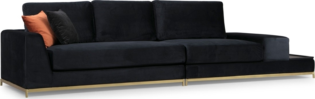 Line 4-seters sofa med sidebord - Svart