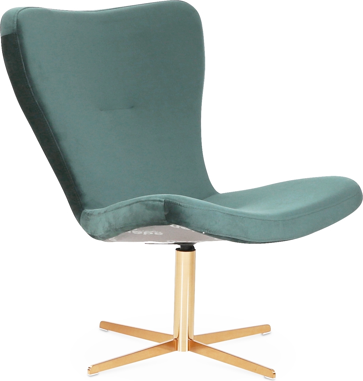 Tulipandesign lenestol - Myntegr�nn (fl�yel) / Messing